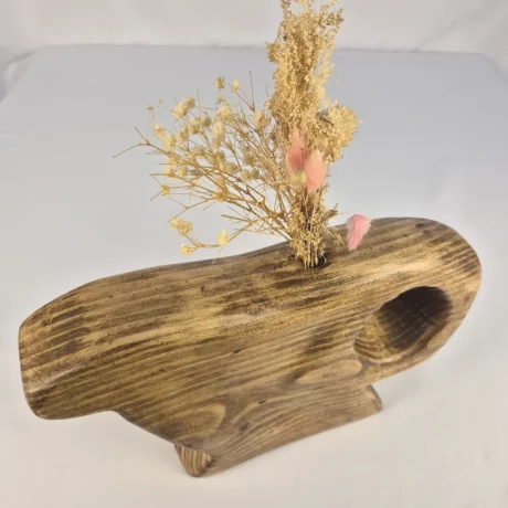 Vase soliflore design en bois