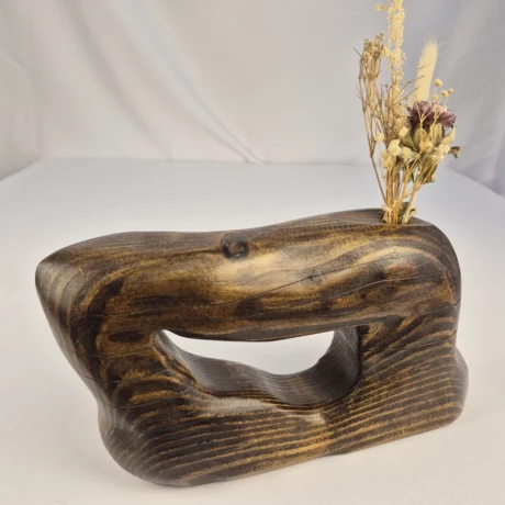 Vase soliflore design en bois
