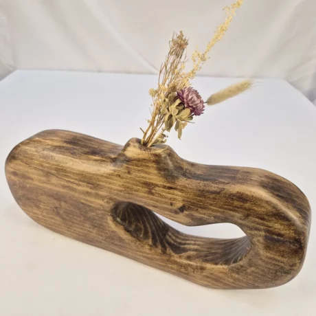 Vase soliflore design en bois