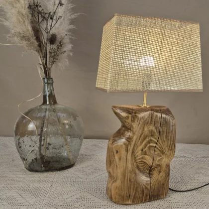 Lampe à poser design en bois
